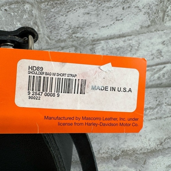 Harley Davidson black‎ leather handbag purse NWT embossed logo small - Picture 6 of 8